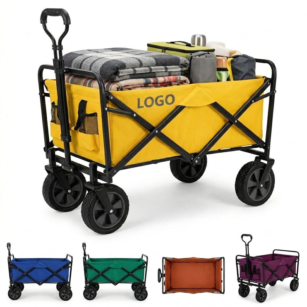 Collapsible Heavy-Duty Garden Wagon with Storage Bag